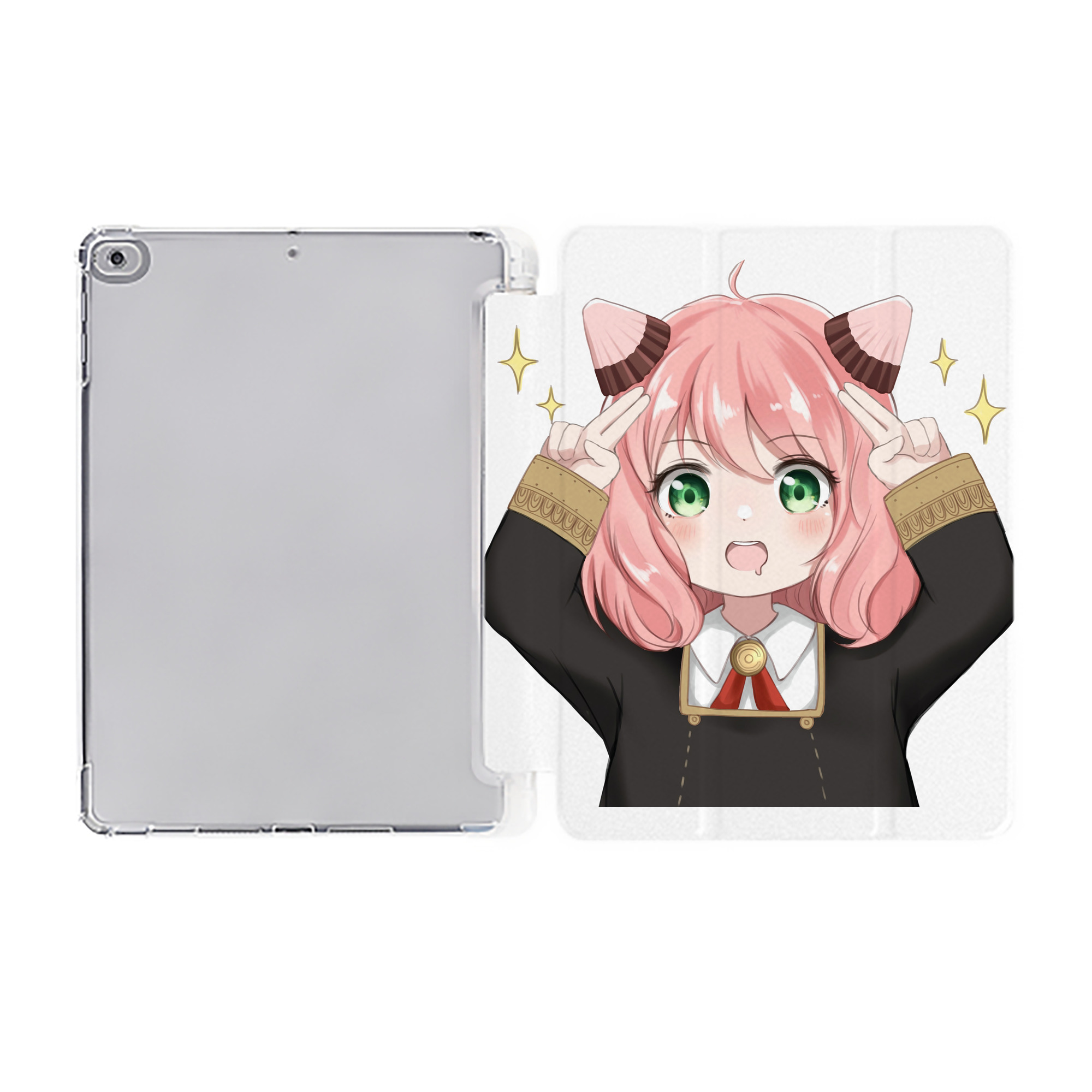 （画像用） SPY×FAMILY间谍家家酒 IPad ケース ペン収納付き 三つ折りスタンド PUレザー×シリコン 対応機種9.5/10.5/10.9インチ